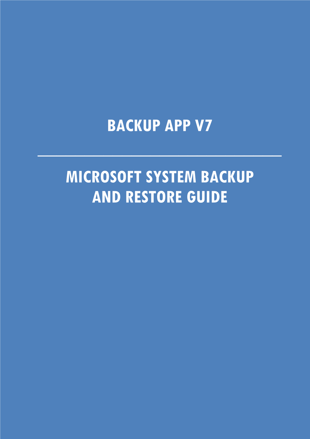 Microsoft System Backup and Restore Guide