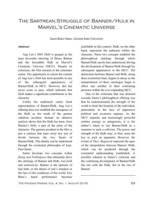 The Sartrean Struggle of Banner/Hulk in Marvel's Cinematic Universe
