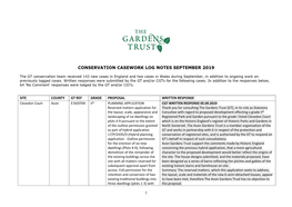 1 Conservation Casework Log Notes September 2019