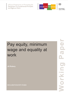 Pay Equity, Minimum Wage and Equality at Work