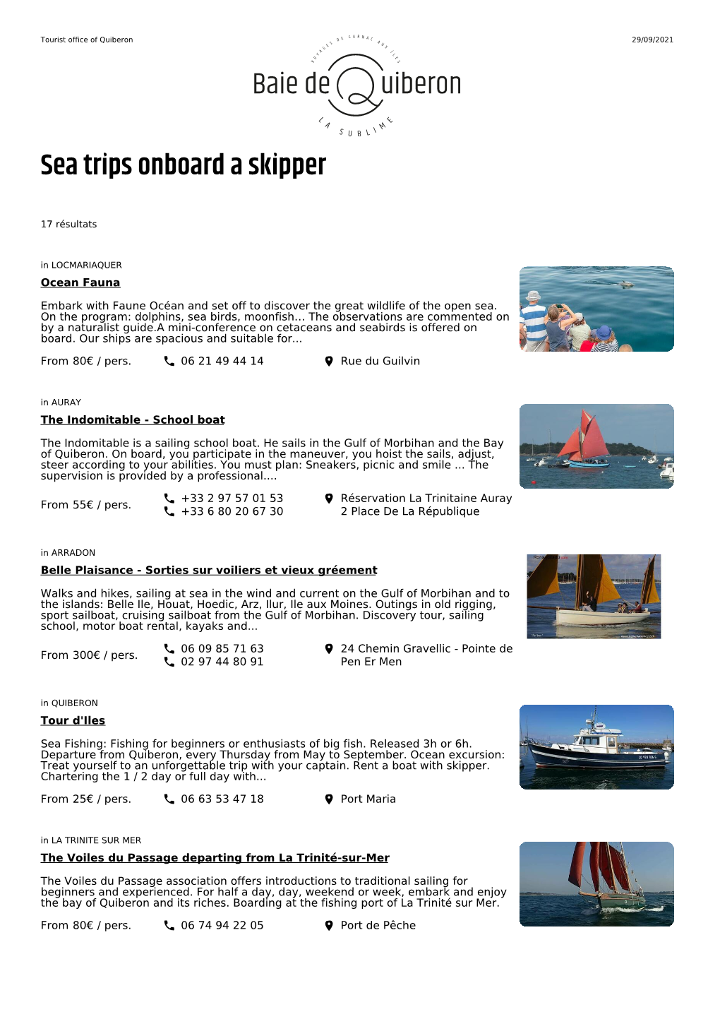 Sea Trips Onboard a Skipper