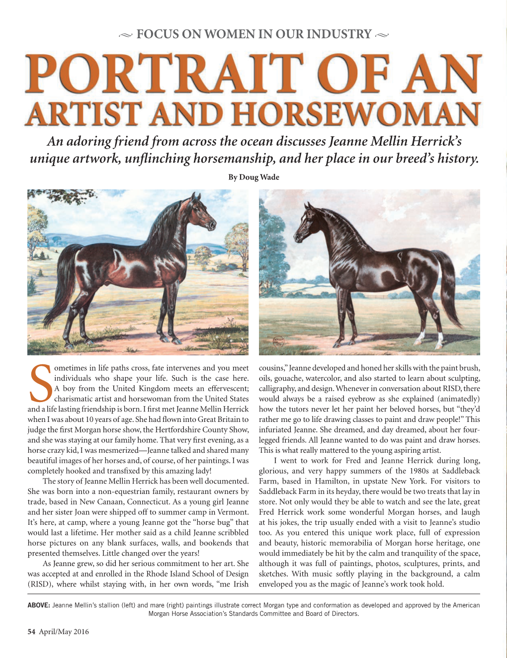 An Adoring Friend from Across the Ocean Discusses Jeanne Mellin Herrick’S Unique Artwork, Unflinching Horsemanship, and Her Place in Our Breed’S History