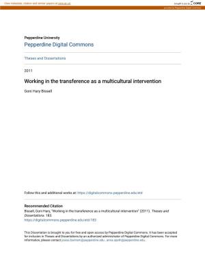 Working in the Transference As a Multicultural Intervention