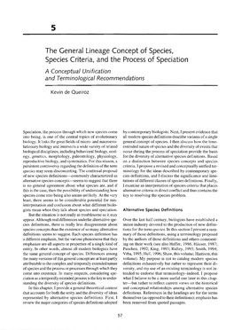 The General Lineage Concept of Species, Species Criteria