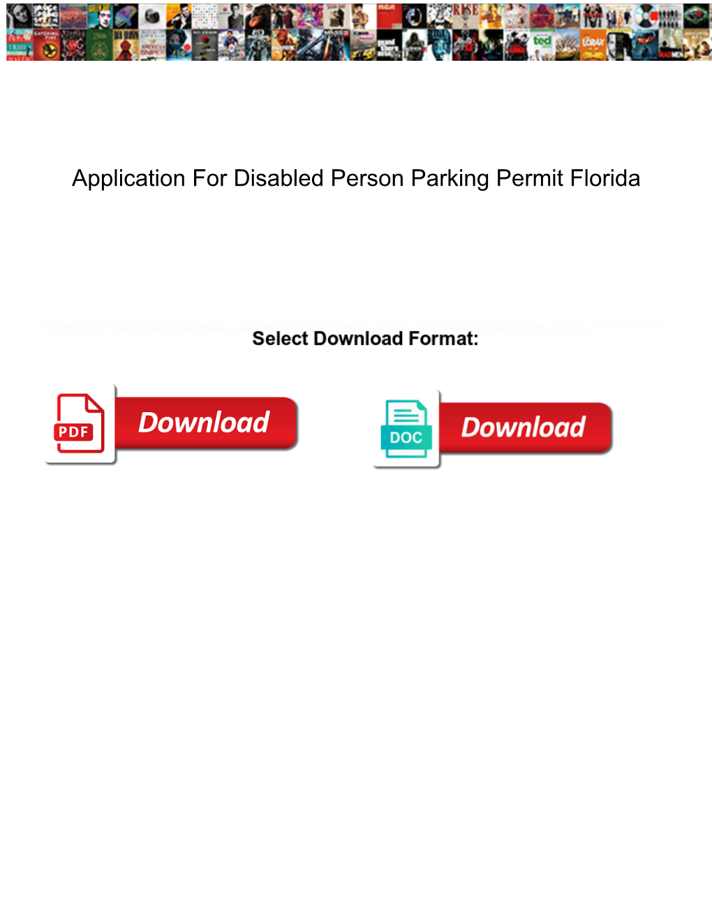 Application for Disabled Person Parking Permit Florida
