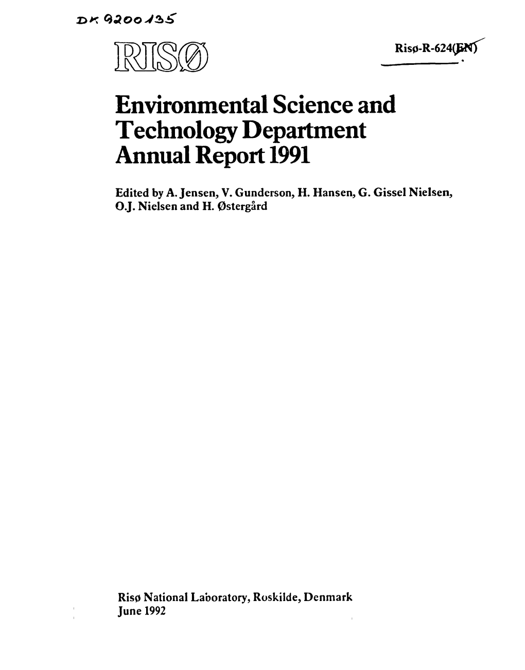 Environmental Science and Technology Department Annual Report 1991