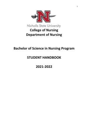 2021-2022 BSN Handbook