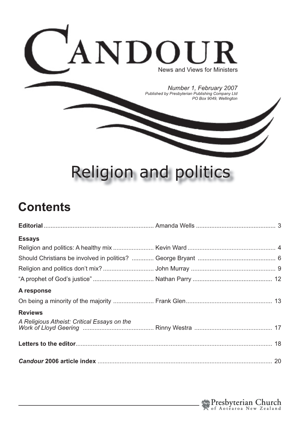 Religion and Politics 2007