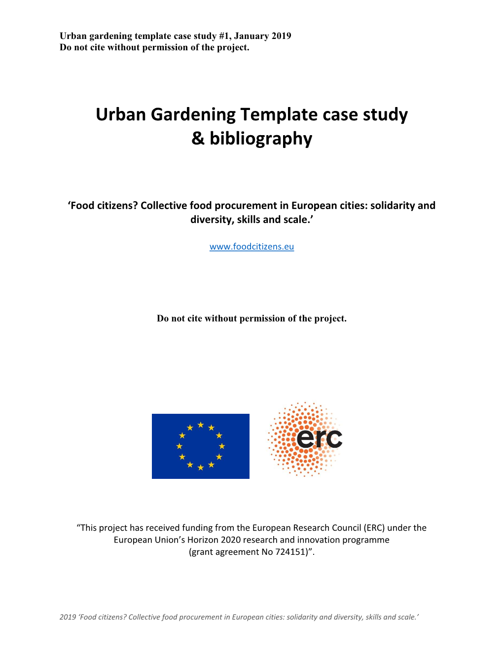 Urban Gardening Template Case Study & Bibliography