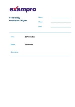Cell Biology Foundation / Higher