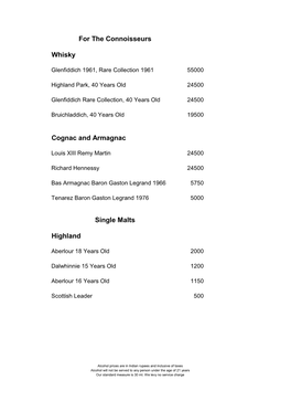 Whisky Cognac and Armagnac Highland for the Connoisseurs