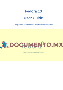 Fedora 13 User Guide