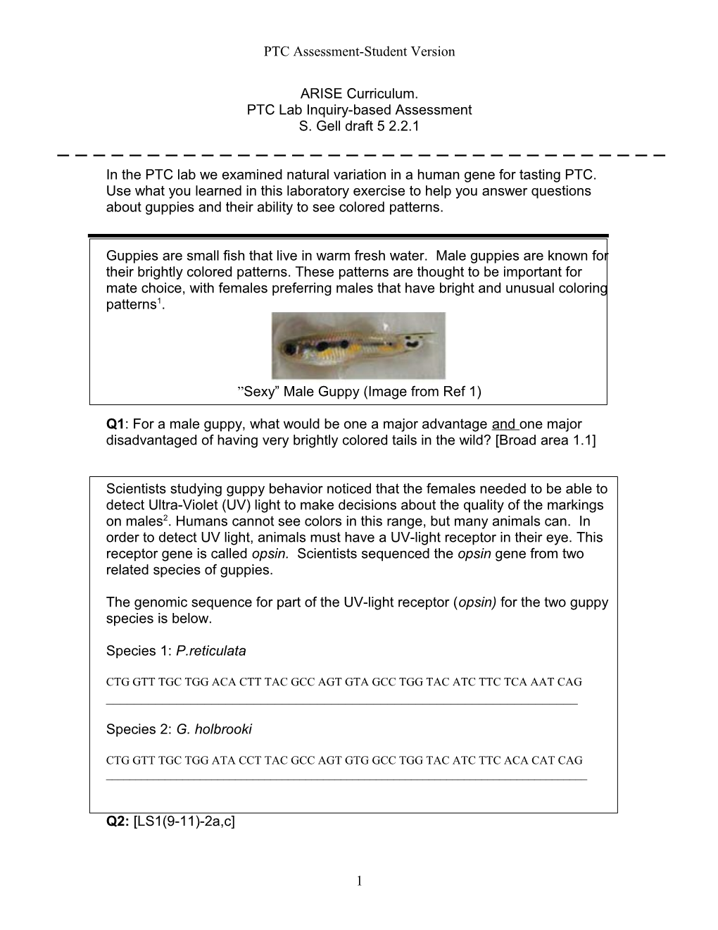 PTC Assessment-Student Version