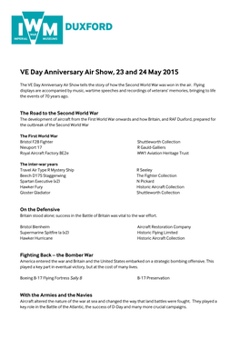 VE Day Anniversary Air Show, 23 and 24 May 2015