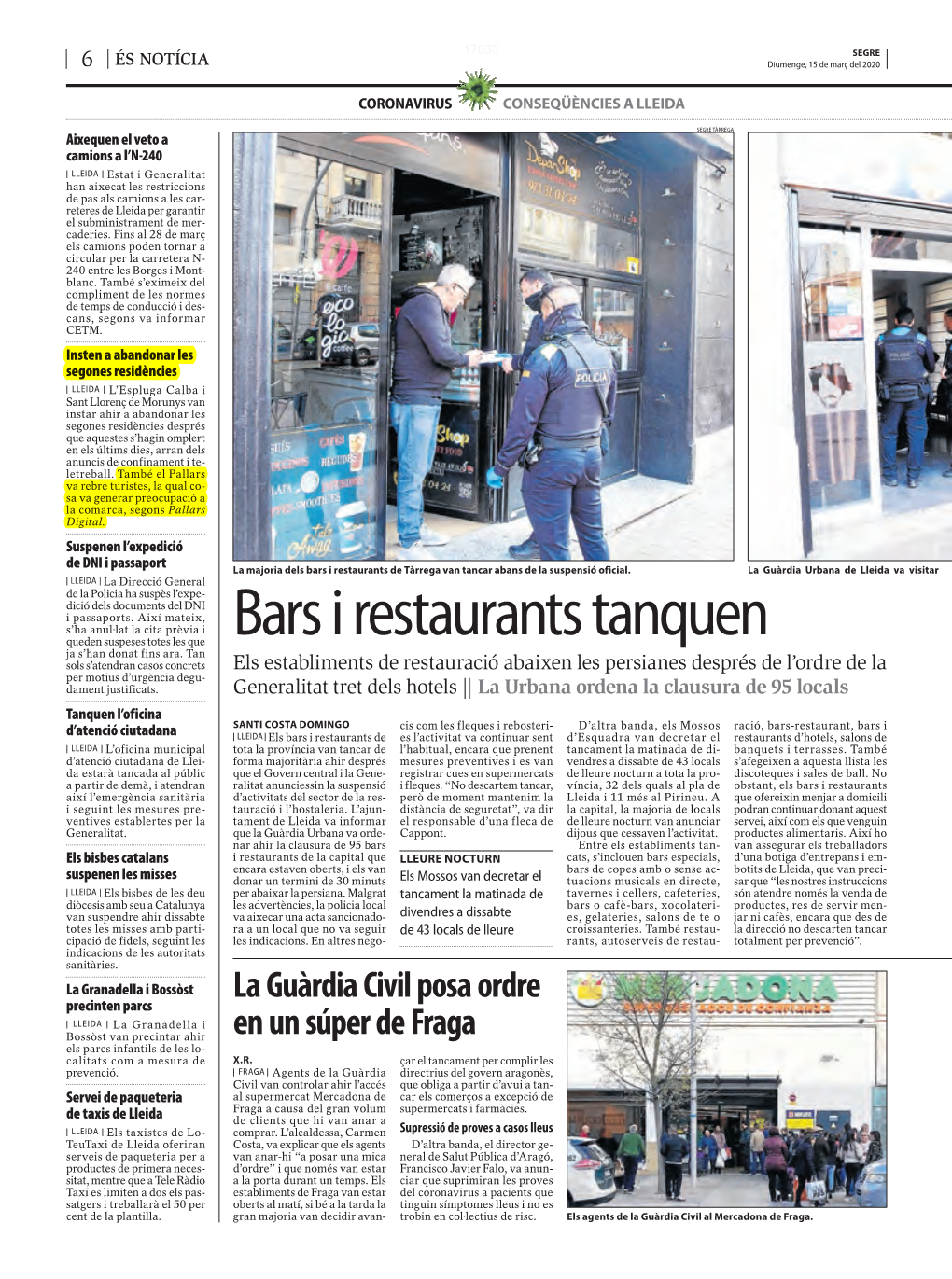 Bars I Restaurants Tanquen Ja S’Han Donat Fins Ara