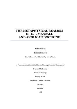 The Metaphysical Realism of E