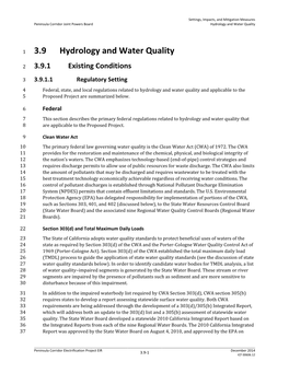 3.9 Hydrology and Water Quality