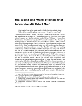 The World and Work of Brian Friel