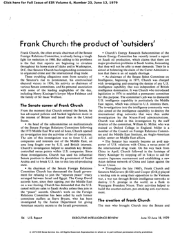 Frank Church: the Product of 'Outsiders'