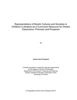 Representations of Muslim Cultures and Societies in Children's