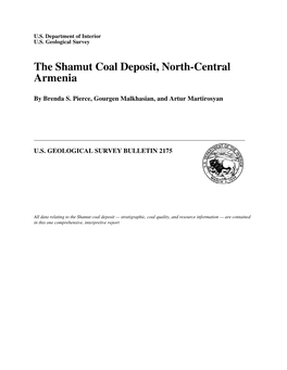 USGS Bulletin 2175: the Shamut Coal Deposit, North-Central Armenia