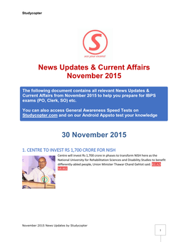 Download Current Affairs November 2015