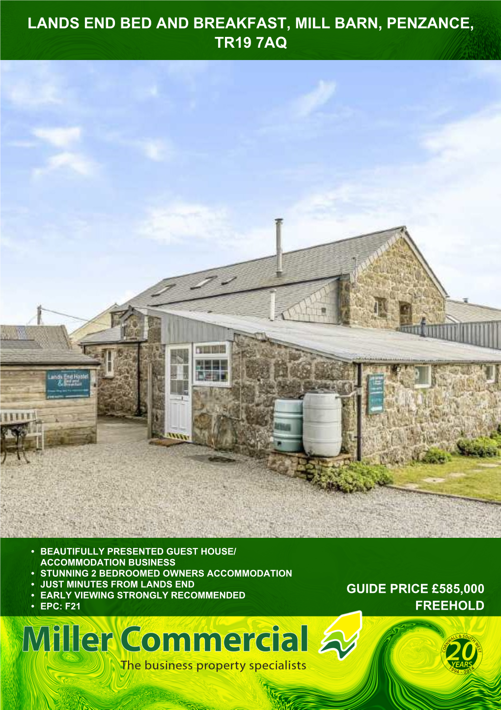 Lands End Bed and Breakfast, Mill Barn, Penzance, Tr19 7Aq