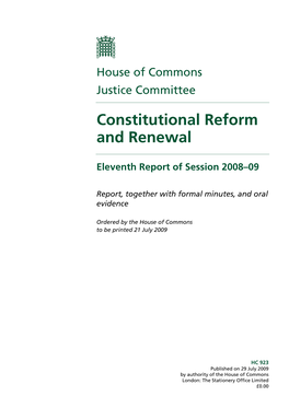 Constitutional Reform and Renewal