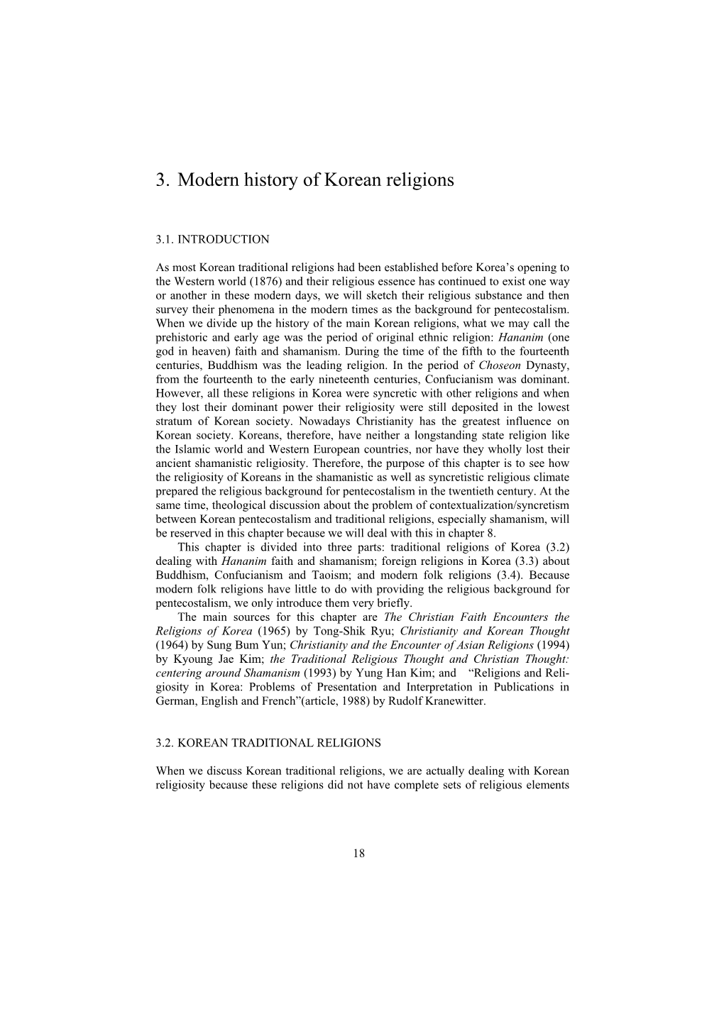 Chapter 3: Modern History of Korean Religions