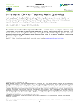 ICTV Virus Taxonomy Profile: Ophioviridae