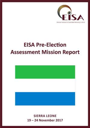 Pre-Election Assessment Mission Report