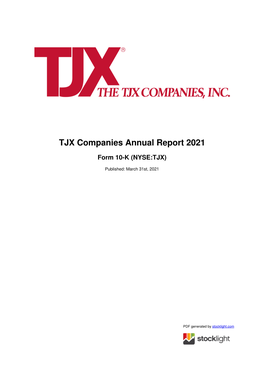 TJX Companies Annual Report 2021