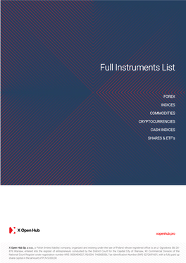 Full Instruments List