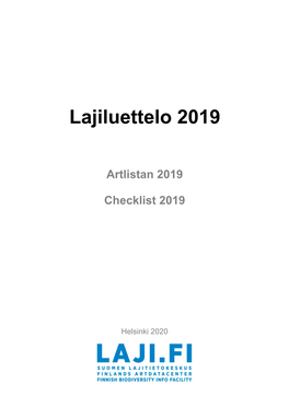 Lajiluettelo 2019