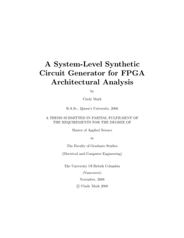 A System-Level Synthetic Circuit Generator for FPGA Architectural Analysis