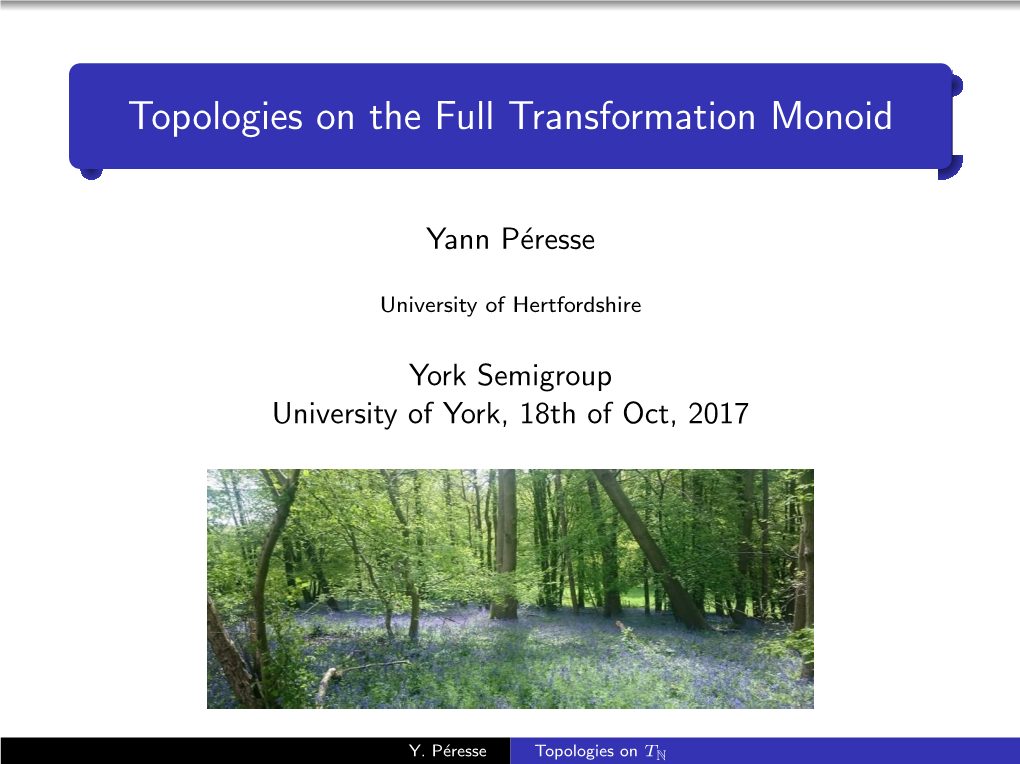 Topologies on the Full Transformation Monoid