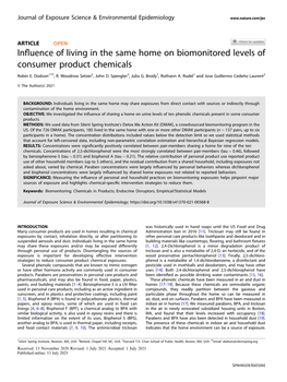 Influence of Living in the Same Home on Biomonitored Levels of Consumer