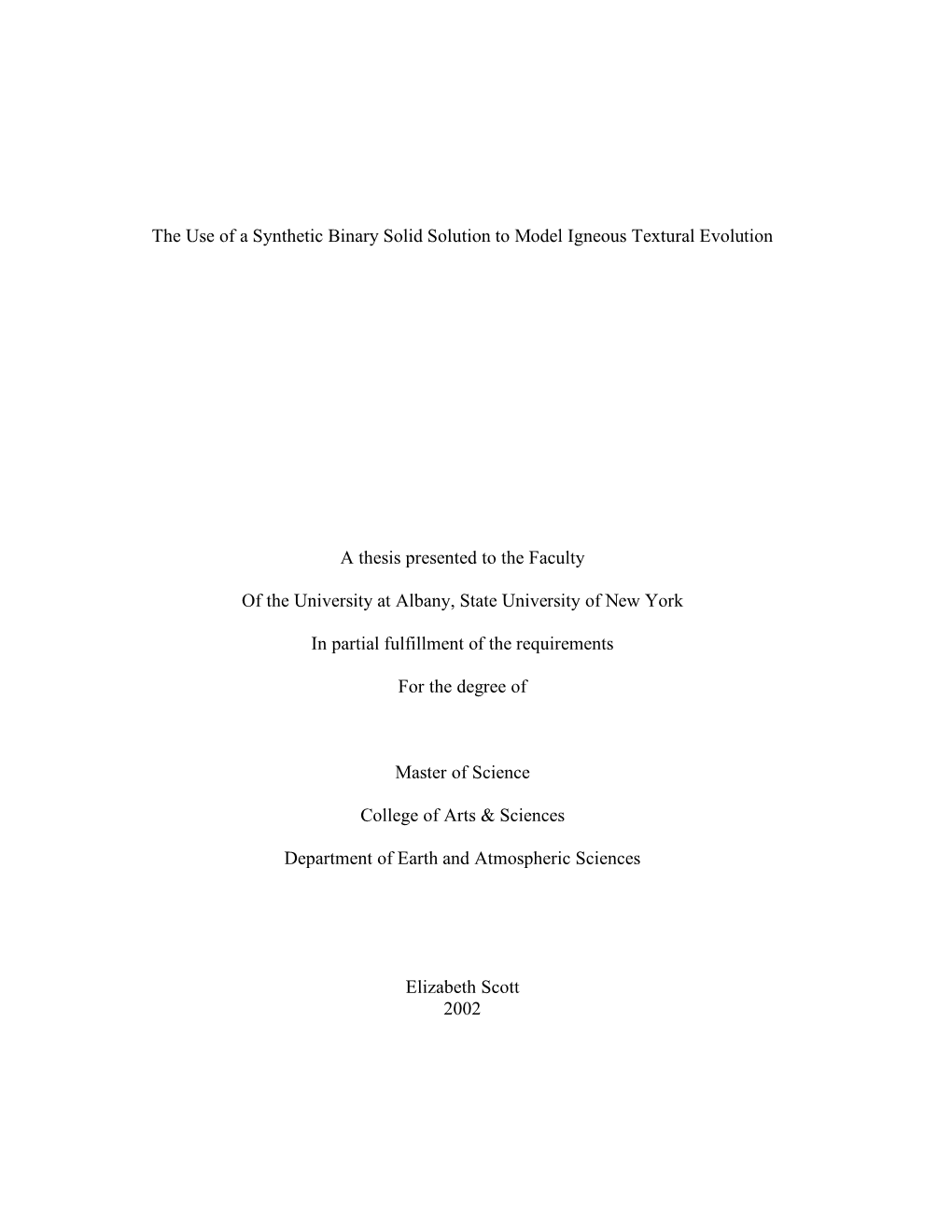 The Use of a Synthetic Binary Solid Solution to Model Igneous Textural Evolution