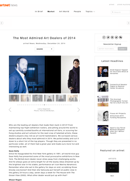 The Most Admired Art Dealers of 2014