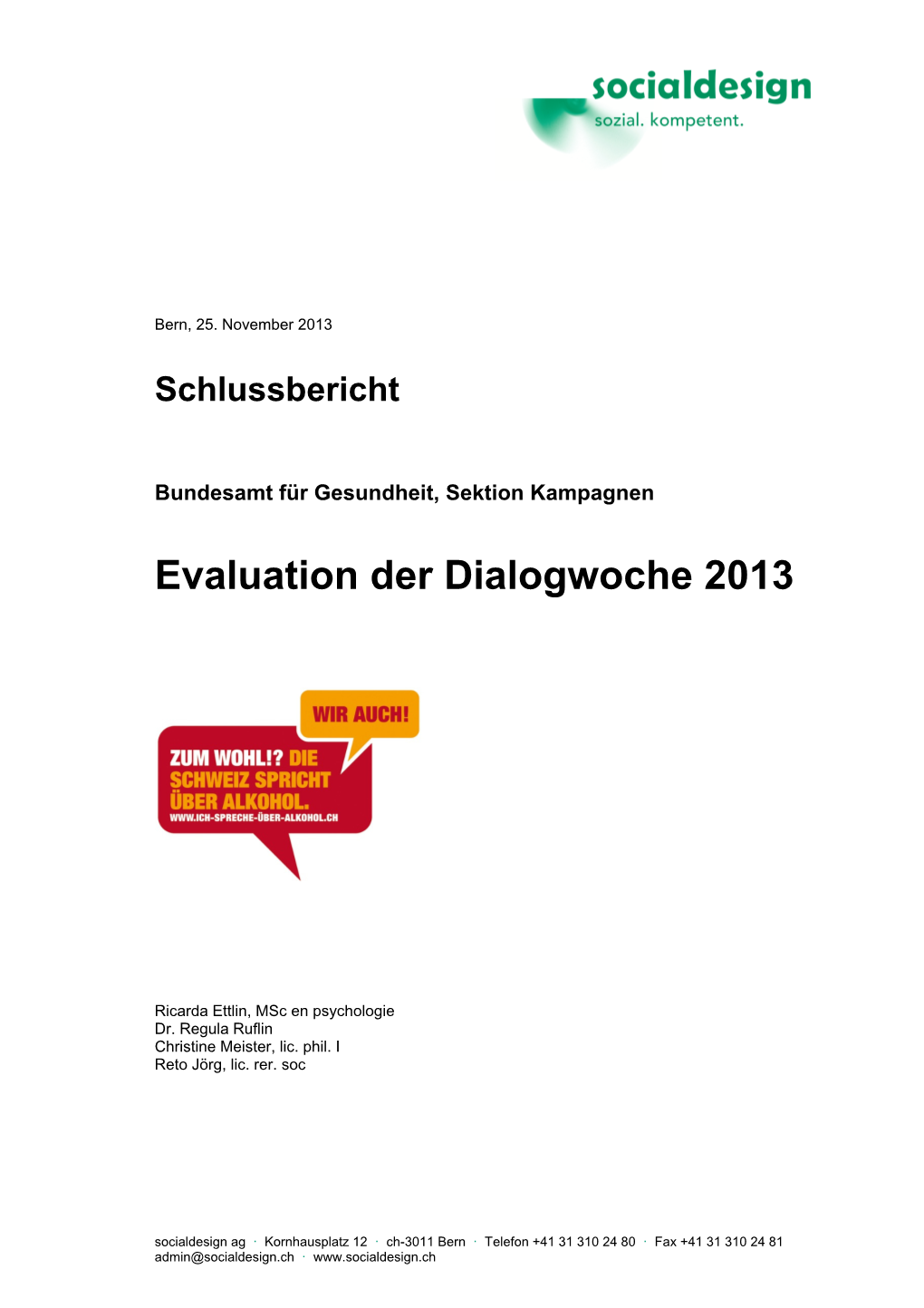 Evaluation Der Dialogwoche 2013