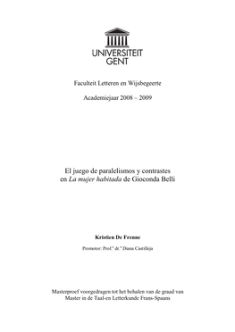 El Juego De Paralelismos Y Contrastes En La Mujer Habitada De Gioconda Belli
