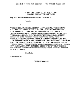 CONSENT DECREE Case 1:11-Cv-01832-JKB Document 5 Filed 07/06/11 Page 2 of 36