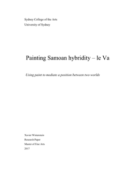 Painting Samoan Hybridity – Le Va