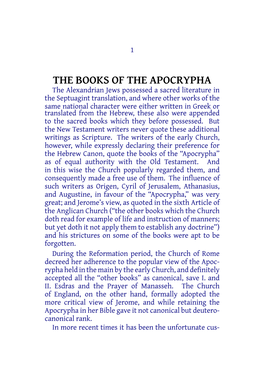 Eng-Brenton OTH.Pdf the Books of the Apocrypha