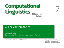 7 Lexical Semantics