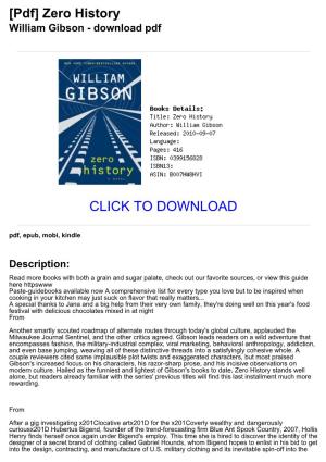 [Pdf] Zero History William Gibson - Download Pdf