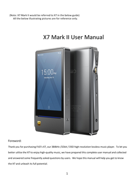 X7 Mark II User Manual