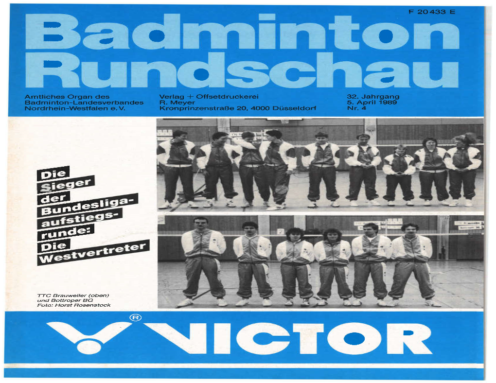 TTC Brauweiler (Oben) Und Bottroper BG Foto: Horst Rosenstock Badminton Rundschau