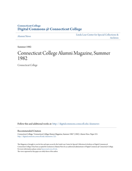 Connecticut College Alumni Magazine, Summer 1982 Connecticut College