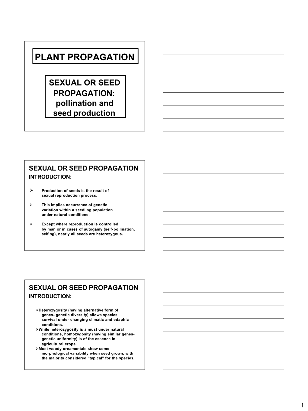 Plant Propagation